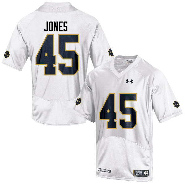 Men's NCAA Notre Dame Fighting Irish #45 Jonathan Jones Stitched College Under Armour Authentic White Football Jersey HS10C63UR